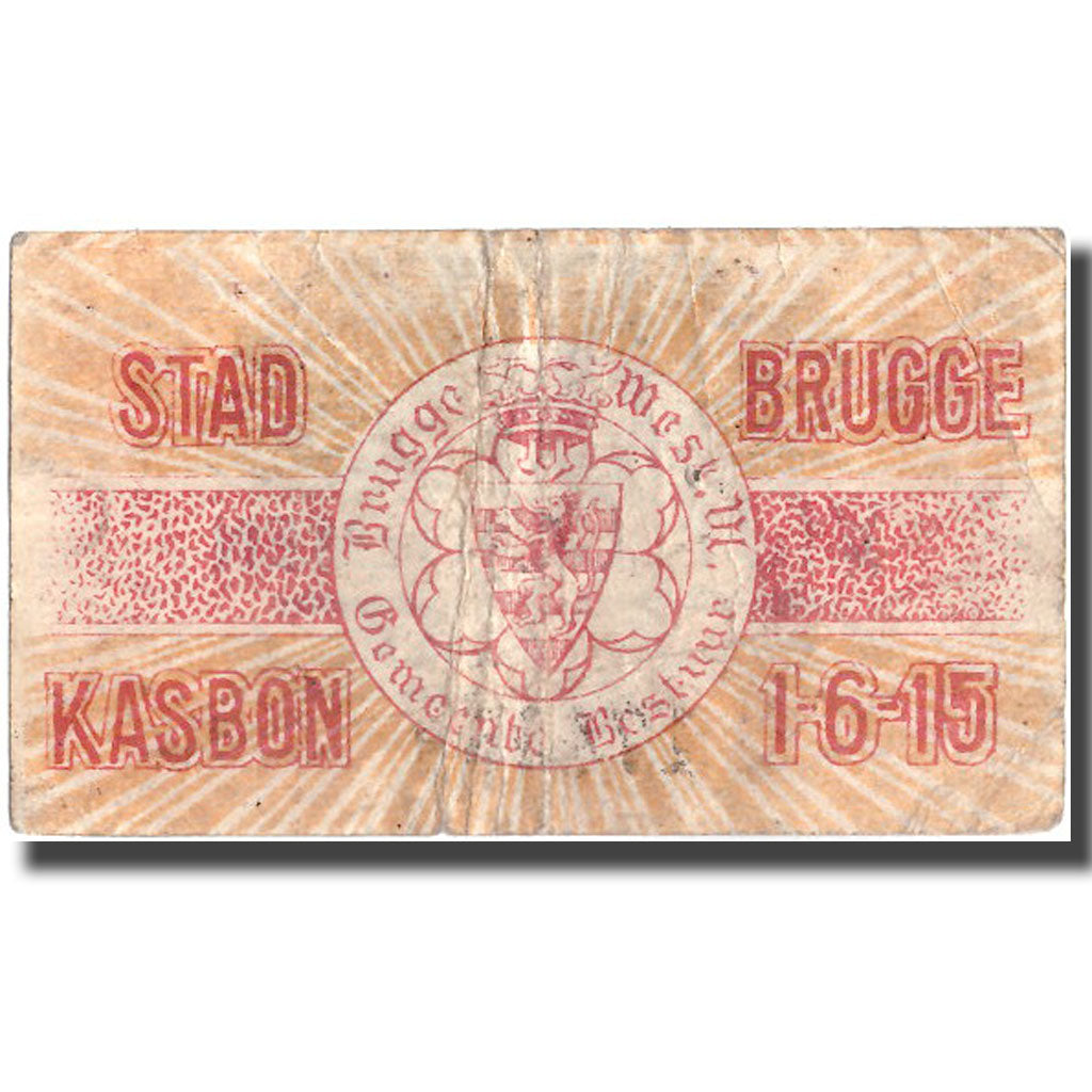 Billet, Belgique, BRUGGE, 5 Centimes, Blason, 1915, 1915-06-01, TB