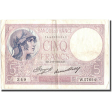 Francja, 5 Francs, 5 F 1917-1940 ''Violet'', 1933, 1933-09-07, EF(40-45)