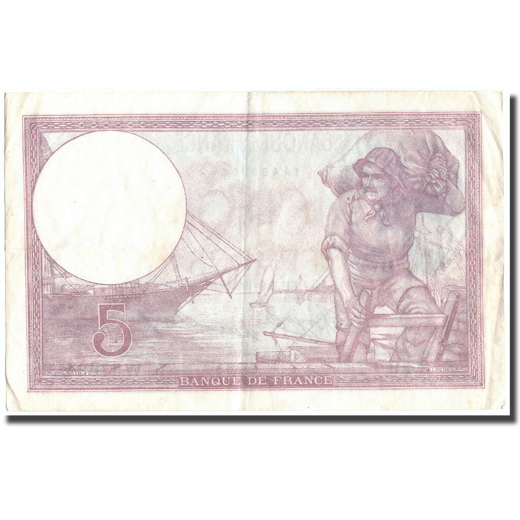 Francja, 5 Francs, 5 F 1917-1940 ''Violet'', 1933, 1933-09-07, EF(40-45)