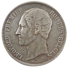 BELGIUM, 5 Francs, 5 Frank, 1849, KM #17, EF(40-45), Silver, 24.80