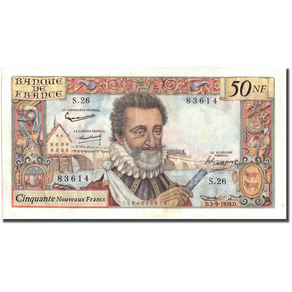 France, 50 Nouveaux Francs, 50 NF 1959-1961 ''Henri IV'', 1959, 1959-09-03, TTB