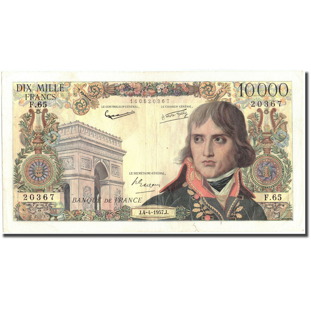 France, 10,000 Francs, 10 000 F 1955-1958 ''Bonaparte'', 1957, 1957-04-04