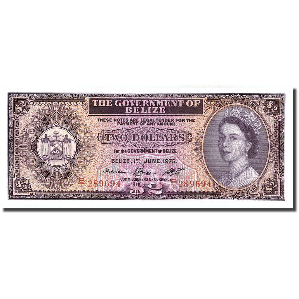 Banconote, Belize, 2 Dollars, 1975, 1975-06-01, KM:34b, SPL+