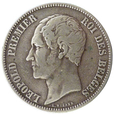 BELGIUM, 5 Francs, 5 Frank, 1850, KM #17, VF(30-35), Silver, 24.70