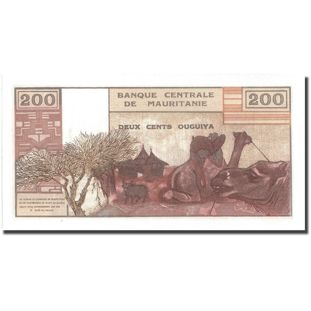 Banknote, Mauritania, 200 Ouguiya, 1973, 1973-06-20, Specimen, KM:2s, UNC(64)