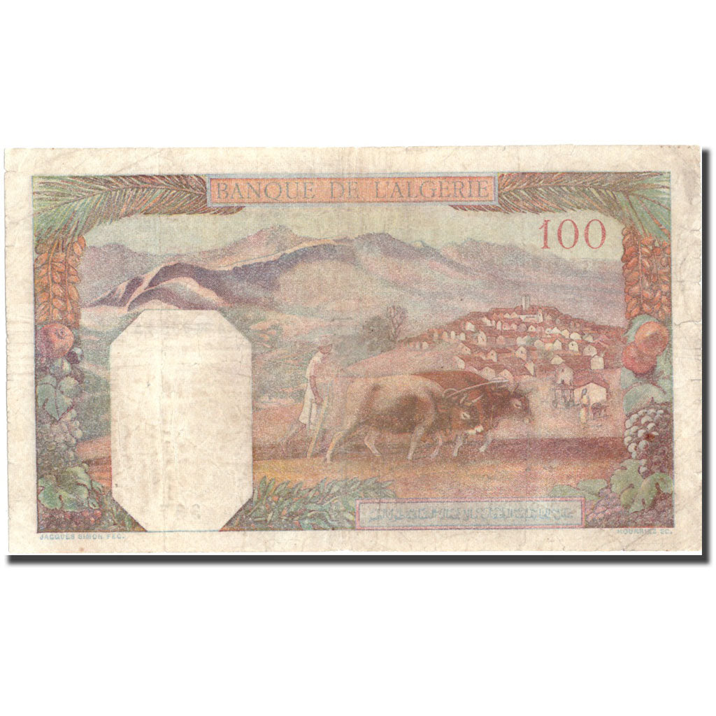 Banknote, Algeria, 100 Francs, 1945, 1945-06-20, KM:85, VF(20-25)