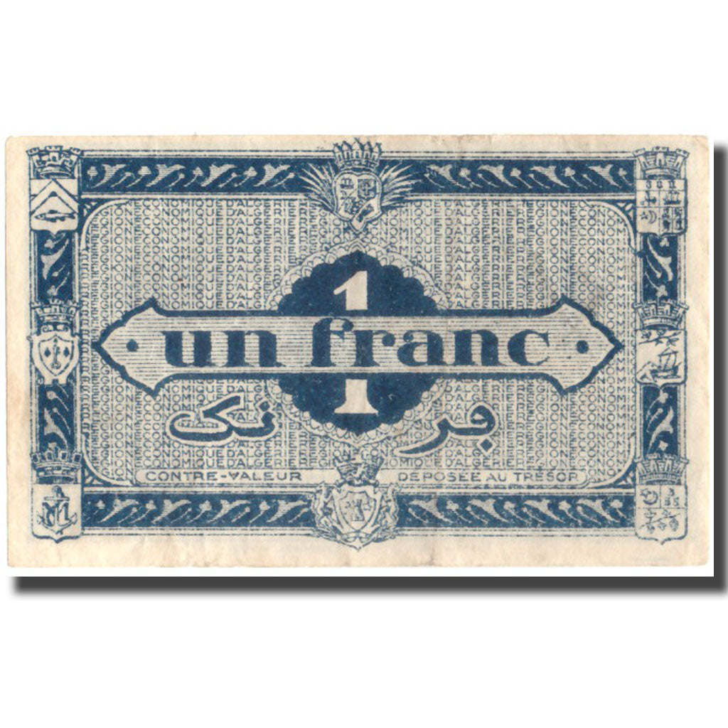 Banknote, Algeria, 1 Franc, 1944, 1944-01-31, KM:101, AU(50-53)