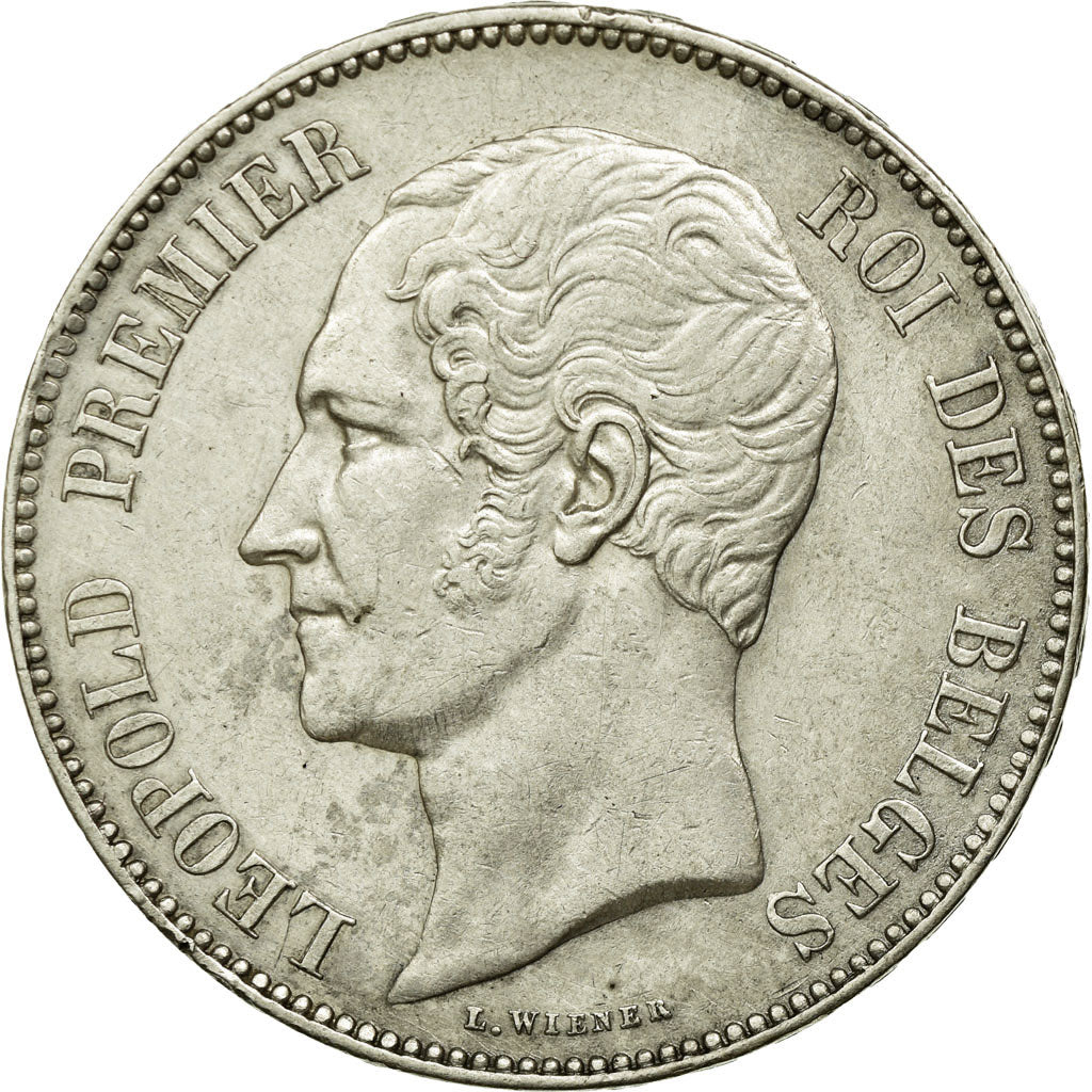 Coin, Belgium, Leopold I, 5 Francs, 5 Frank, 1851, AU(50-53), Silver, KM:17