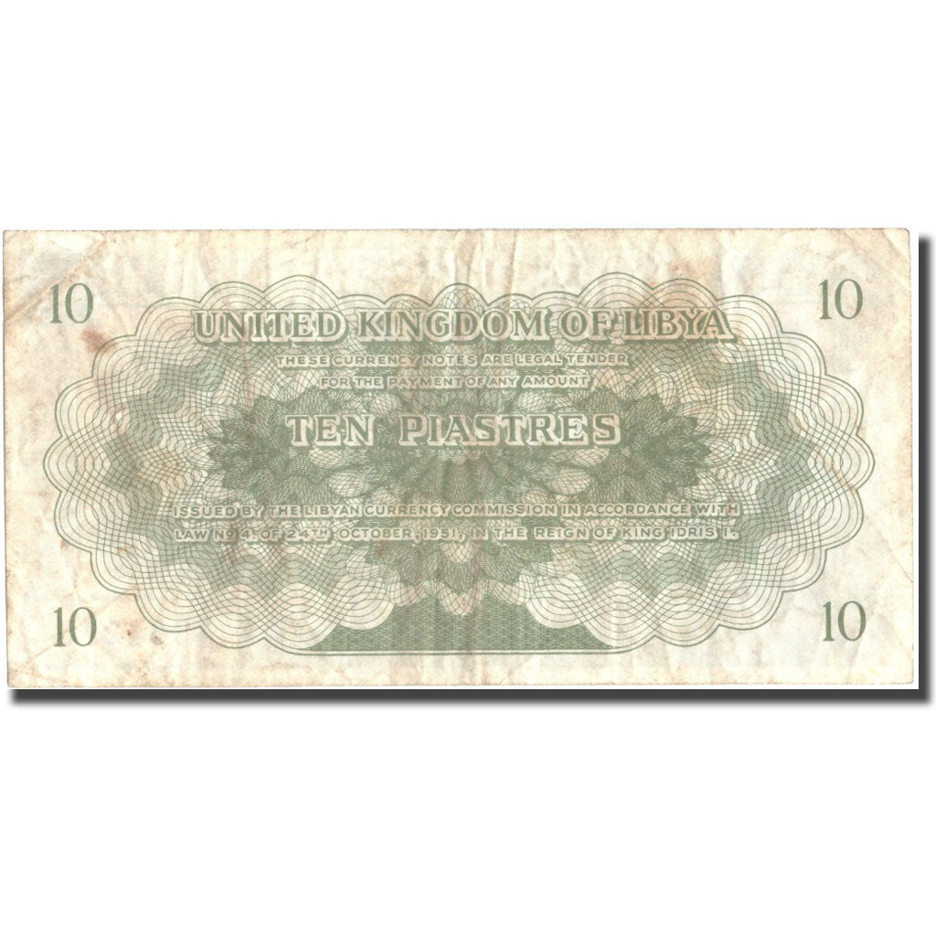 Banknote, Libya, 10 Piastres, 1951, 1951-10-24, KM:6, EF(40-45)