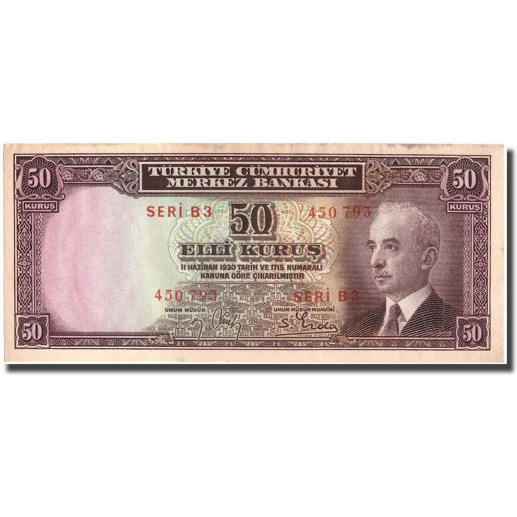 Billete, 50 Kurus, Turquía, KM:133, MBC+