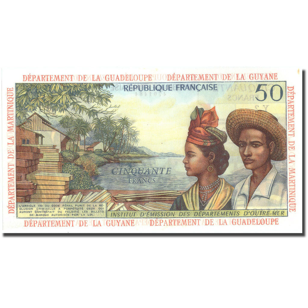 Banconote, Antille francesi, 50 Francs, KM:9b, SPL+