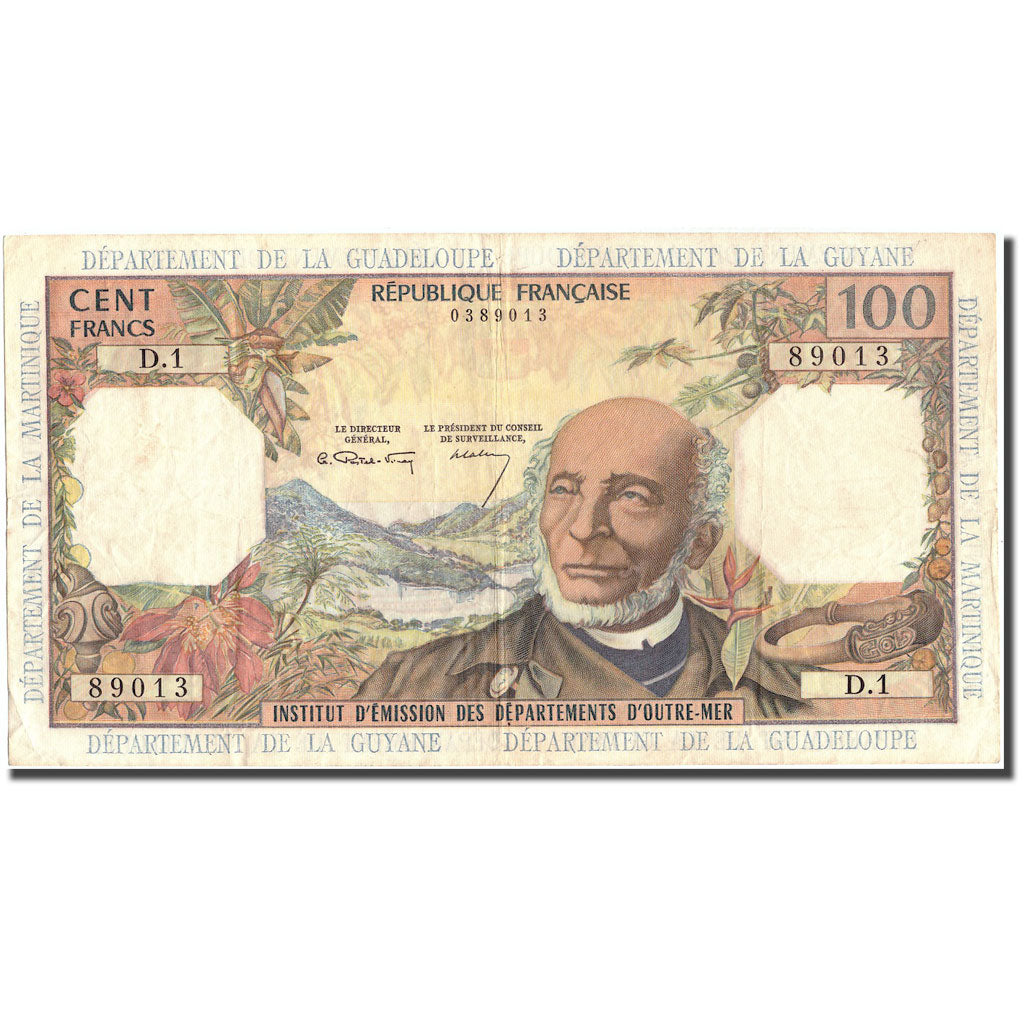 Banknote, French Antilles, 100 Francs, KM:10a, EF(40-45)