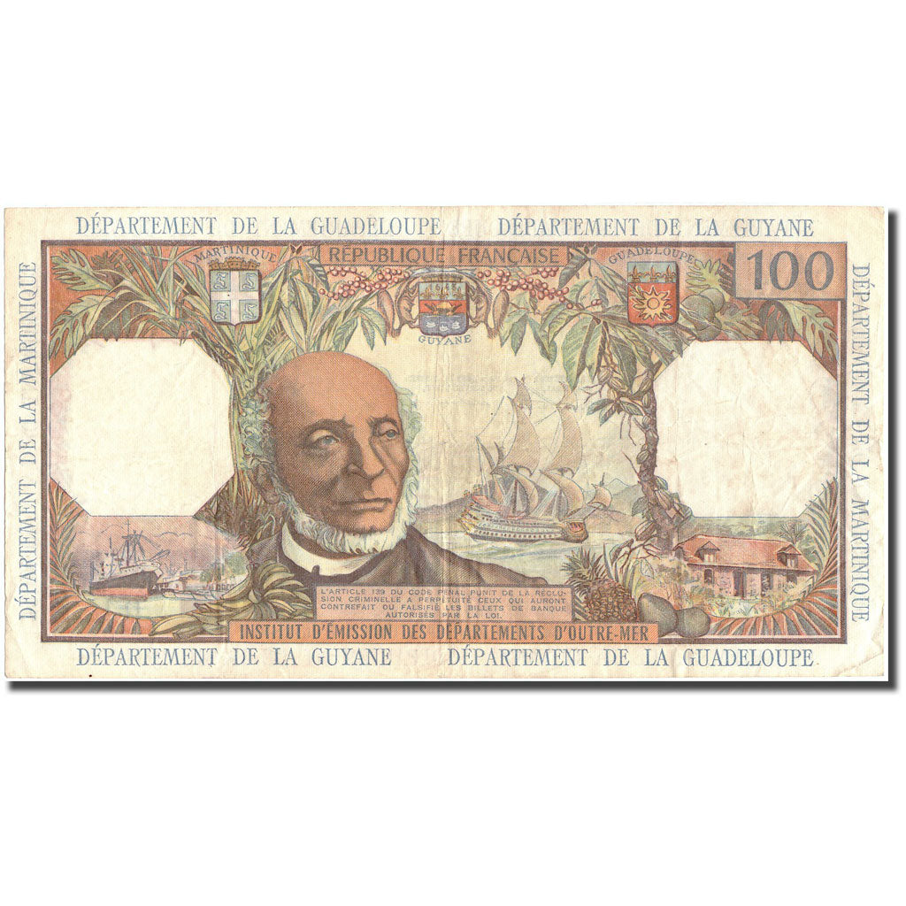 Banknote, French Antilles, 100 Francs, KM:10a, EF(40-45)