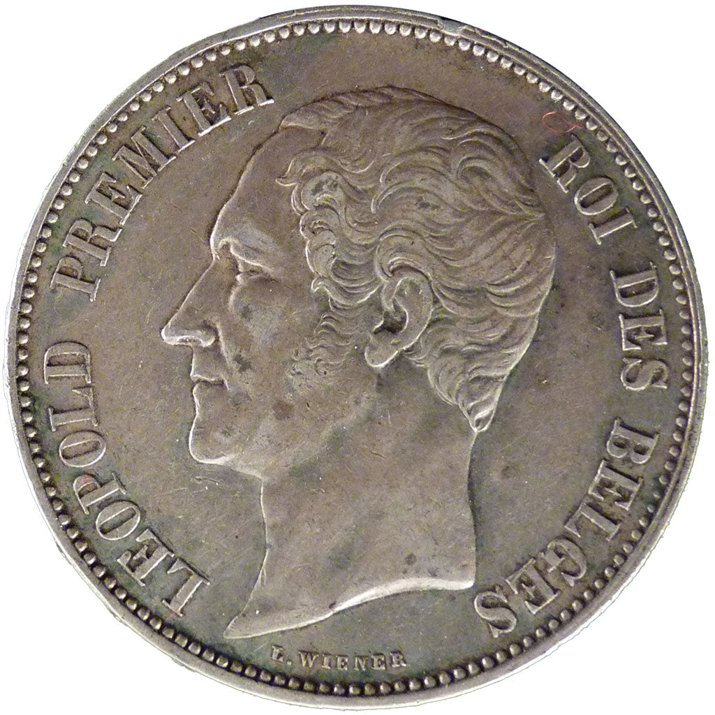 Belgium, 5 Francs, 1853, KM #8.1, EF(40-45), Silver, 24.90