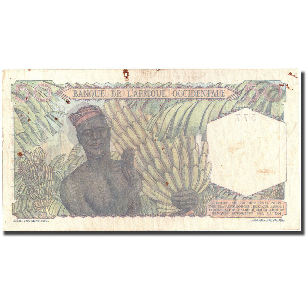 Geldschein, French West Africa, 50 Francs, 1951, 1951-10-02, KM:39, SS