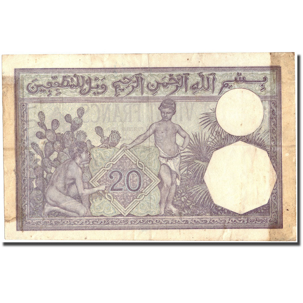 Banknote, Tunisia, 20 Francs, 1941, 1941-05-05, KM:6b, VF(30-35)