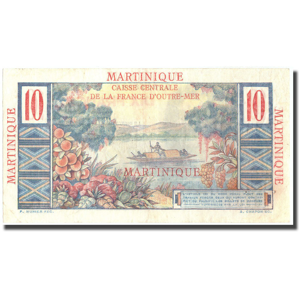 Martinique, 10 Francs, Colbert, BB, KM:28