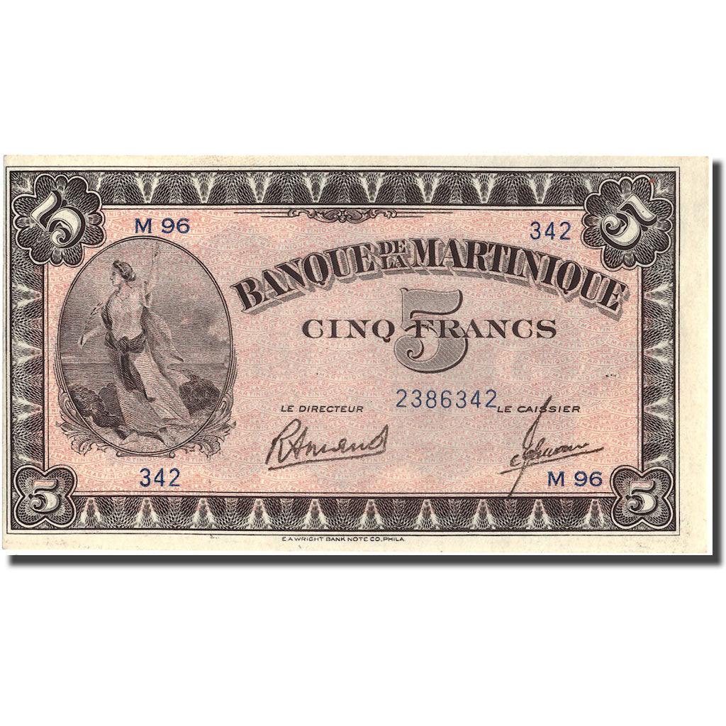 Martinique, 5 Francs, Undated (1942), UNZ-, KM:16b