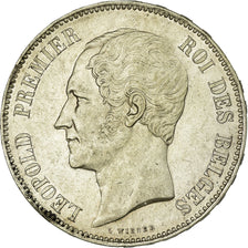 Moneta, Belgia, Leopold I, 5 Francs, 5 Frank, 1853, AU(55-58), Srebro, KM:17