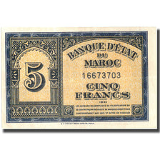 Banknote, Morocco, 5 Francs, 1943, 1943-08-01, KM:24, EF(40-45)
