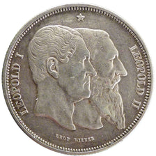 Belgium, 5 Francs, 1880, KM #M 9, EF(40-45), Silver, 24.90