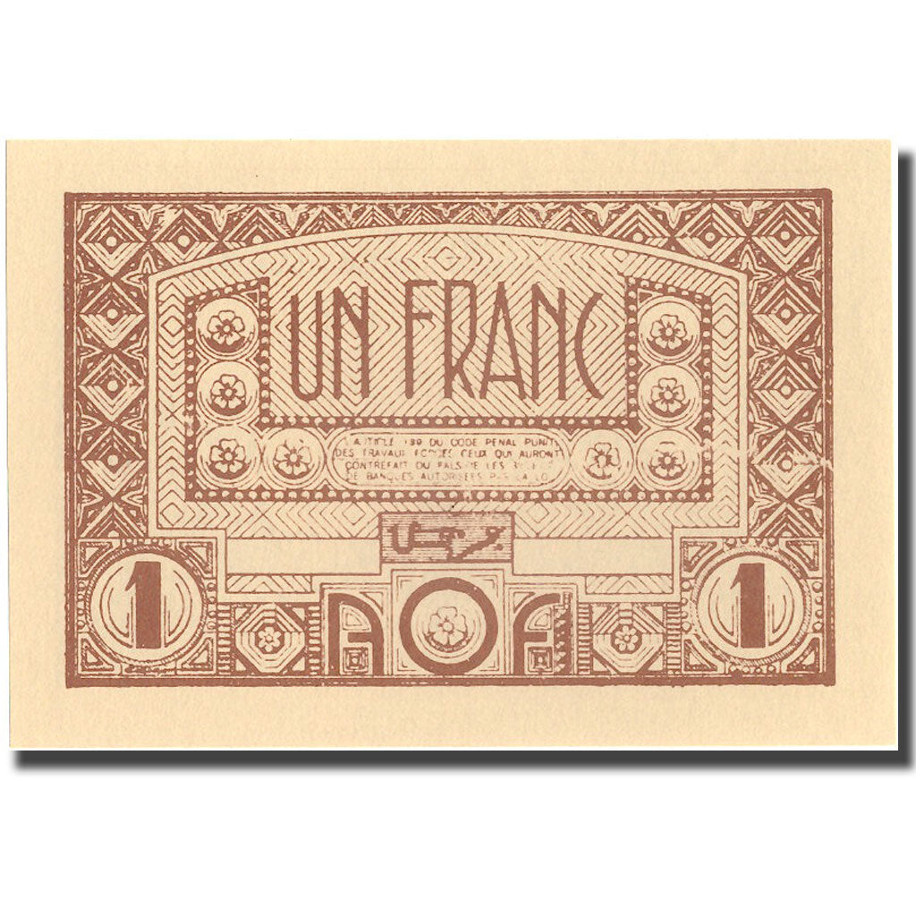 Banknote, French West Africa, 1 Franc, KM:34b, UNC(65-70)