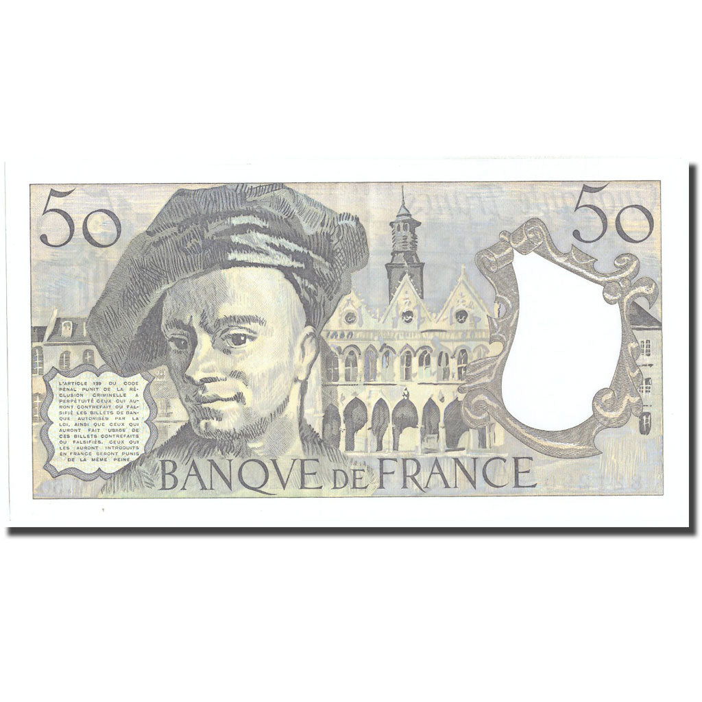 France, 50 Francs, Quentin de La Tour, 1988, 1988, SPL, Fayette:67.14, KM:152d