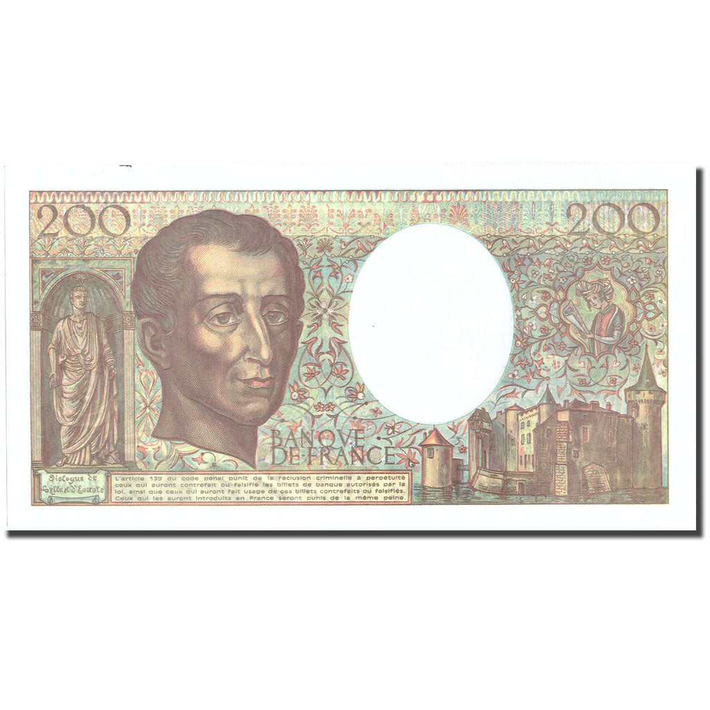 France, 200 Francs, Montesquieu, 1990, 1990, UNC(63), Fayette:70.10a, KM:155d