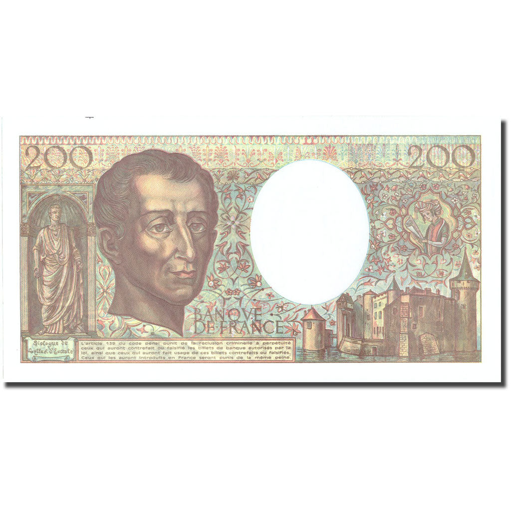 France, 200 Francs, Montesquieu, 1990, 1990, SUP+, Fayette:70.10a, KM:155d