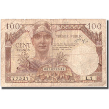 Frankrijk, 100 Francs, 1955-1963 Treasury, Undated (1955), B+, Fayette:VF34.1