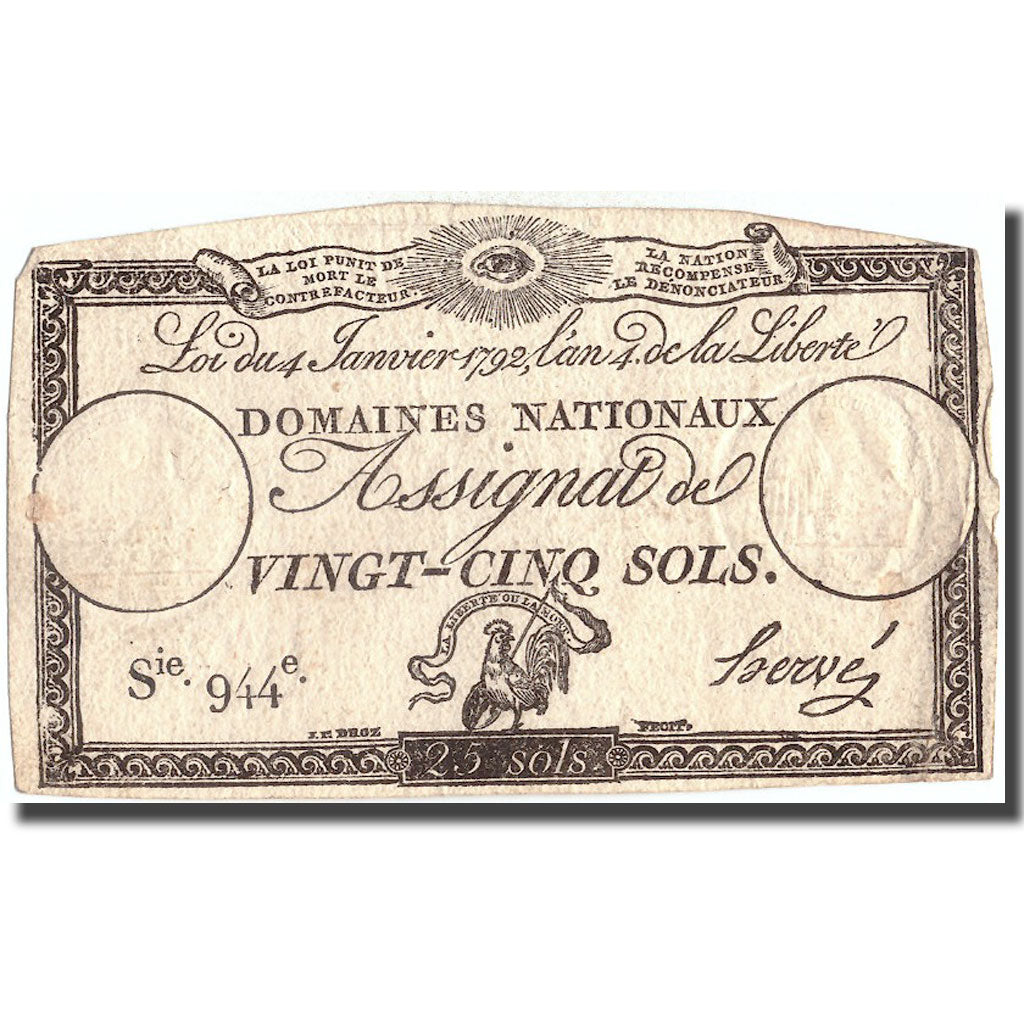 France, 25 Sols, 1792, 1792-01-04, AU(50-53), KM:A55