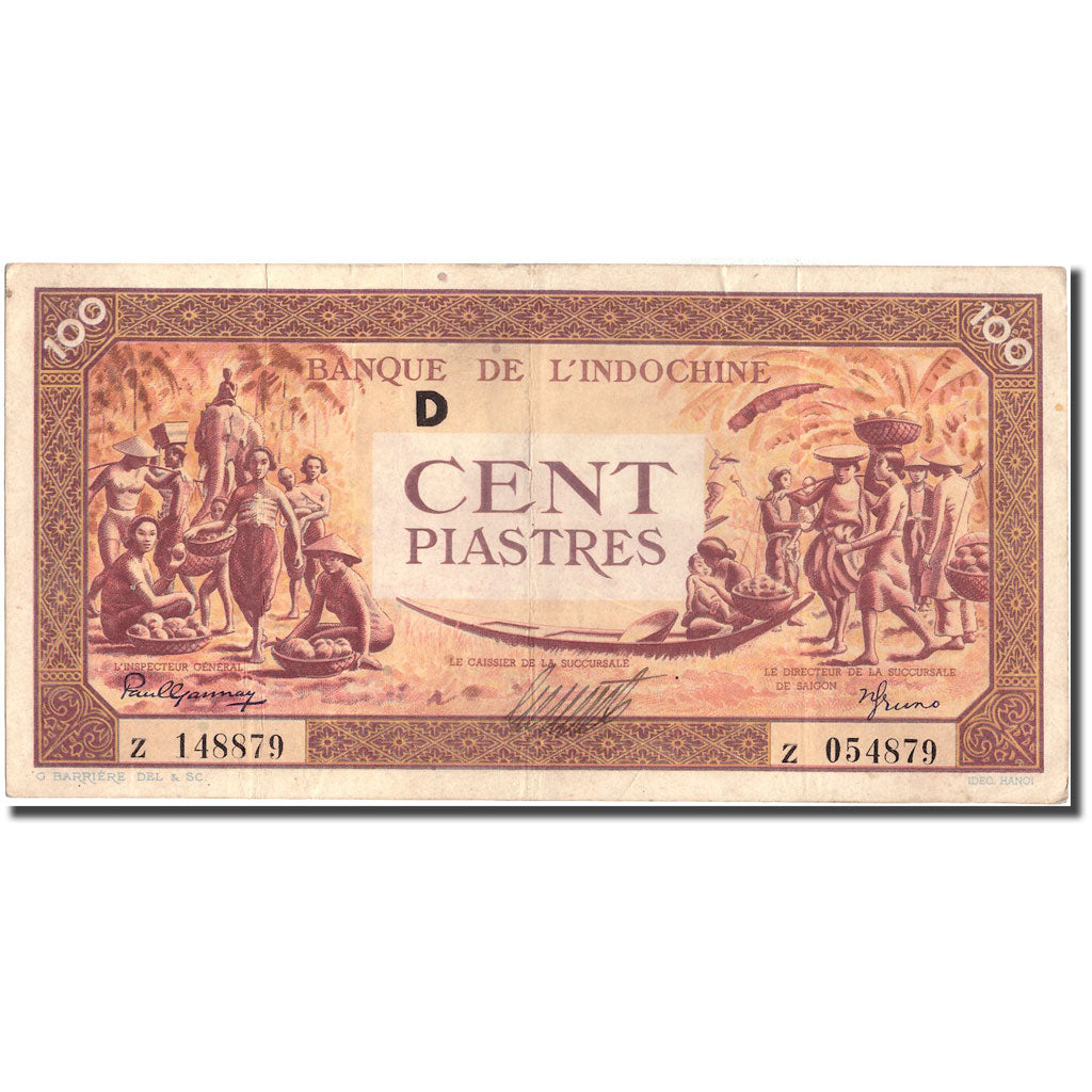 Banknote, FRENCH INDO-CHINA, 100 Piastres, KM:66, EF(40-45)