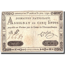 France, 5 Livres, 1792, 1792-07-31, AU(50-53), KM:A61