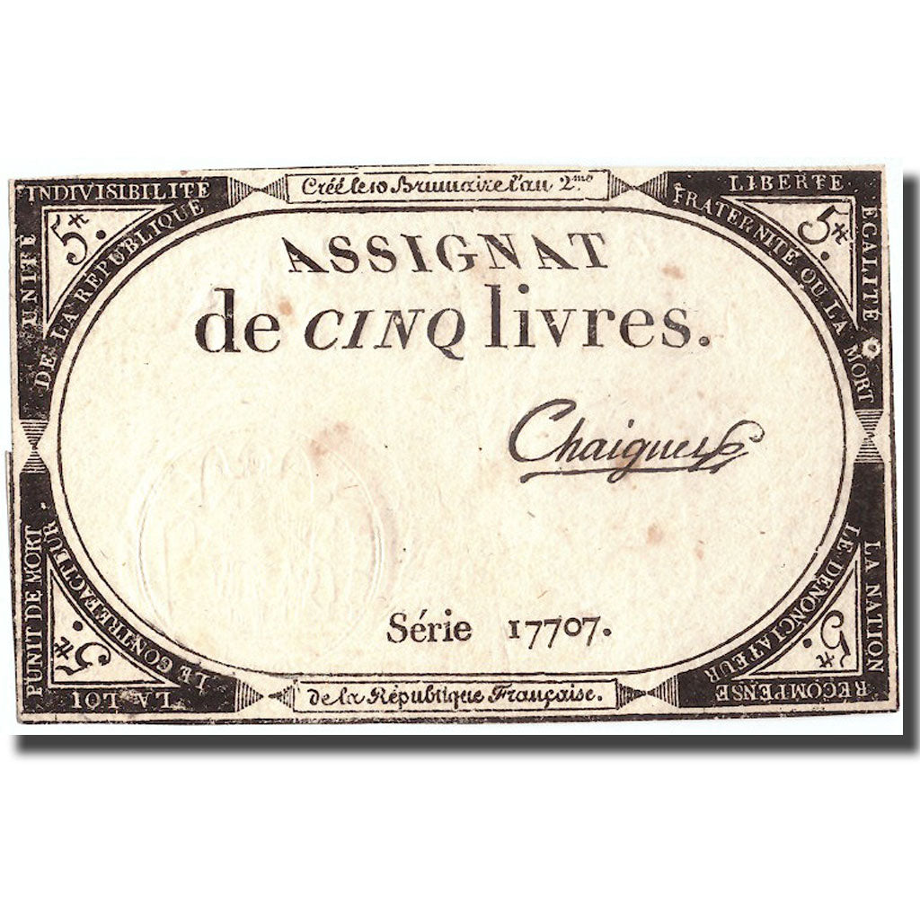 France, 5 Livres, 1791, Chaignet, TTB+, KM:A76