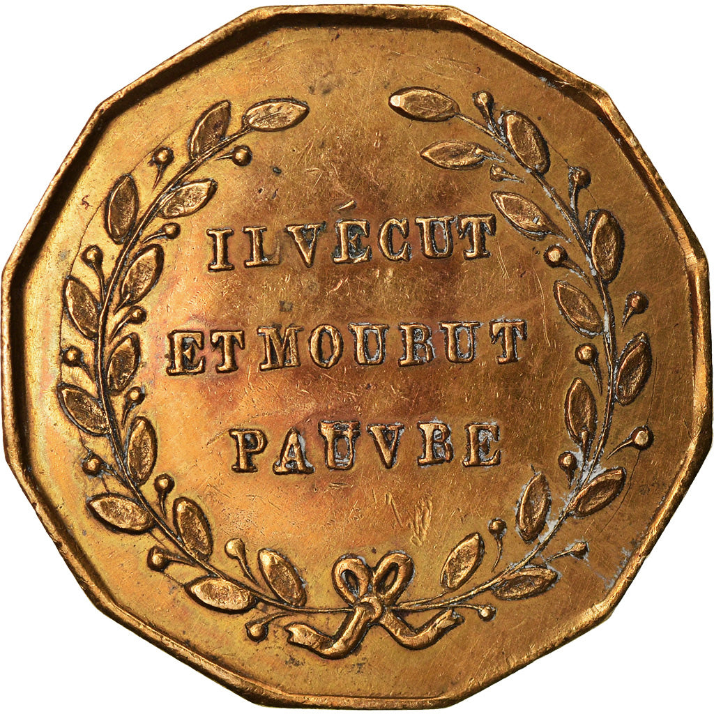 France, Medal, Le Maréchal Drouet, Reims, 1844, AU(55-58), Brass