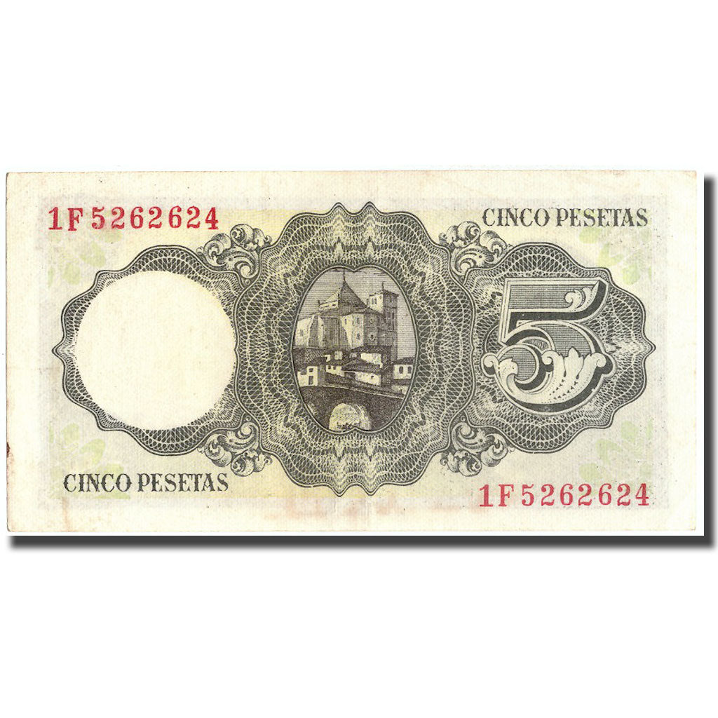 Banknote, Spain, 5 Pesetas, 1951, 1951-08-16, KM:140a, AU(55-58)