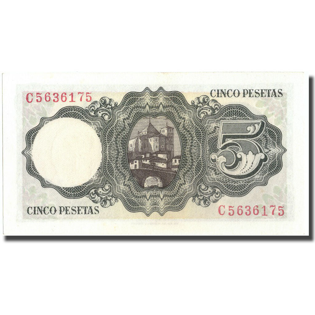 Banknote, Spain, 5 Pesetas, 1951, 1951-08-16, KM:140a, UNC(64)