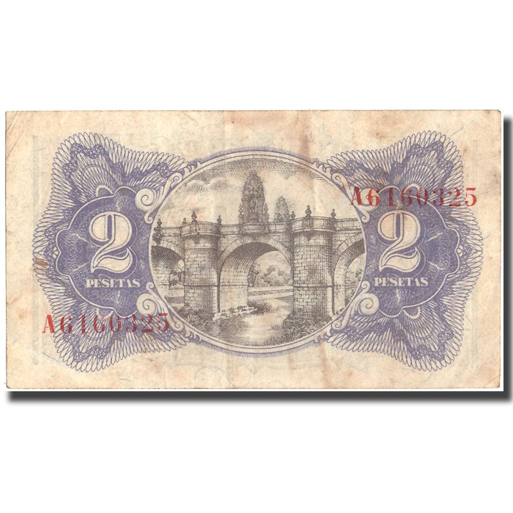 Banknote, Spain, 2 Pesetas, 1938, 1938, KM:95, VF(30-35)
