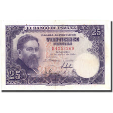 Banknote, Spain, 25 Pesetas, 1954, 1954-07-22, KM:147a, AU(55-58)
