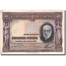 Banknote, Spain, 50 Pesetas, 1935, 1935-07-22, KM:88, EF(40-45)