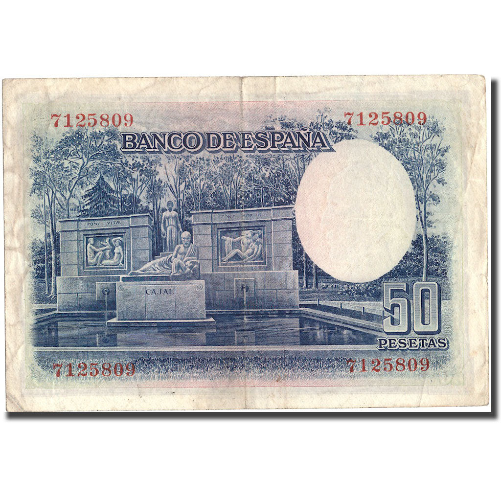 Banknote, Spain, 50 Pesetas, 1935, 1935-07-22, KM:88, EF(40-45)