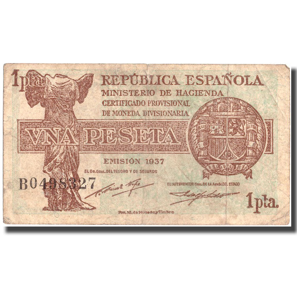 Banknote, Spain, 1 Peseta, 1937, 1937, KM:94, VF(30-35)