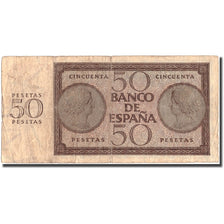 Banknot, Hiszpania, 50 Pesetas, 1936, 1936-11-21, KM:100a, F(12-15)