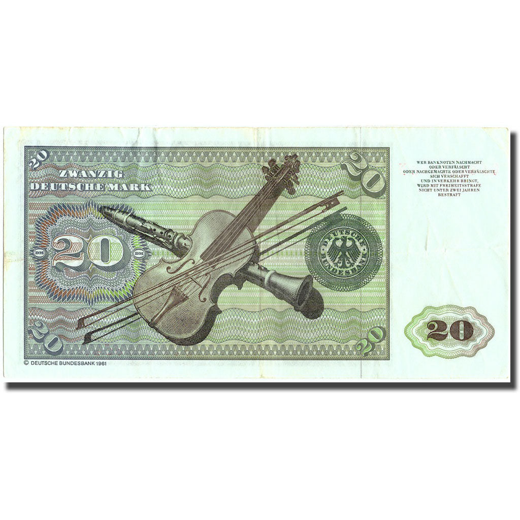 Banknote, GERMANY - FEDERAL REPUBLIC, 20 Deutsche Mark, 1980, 1980-01-02