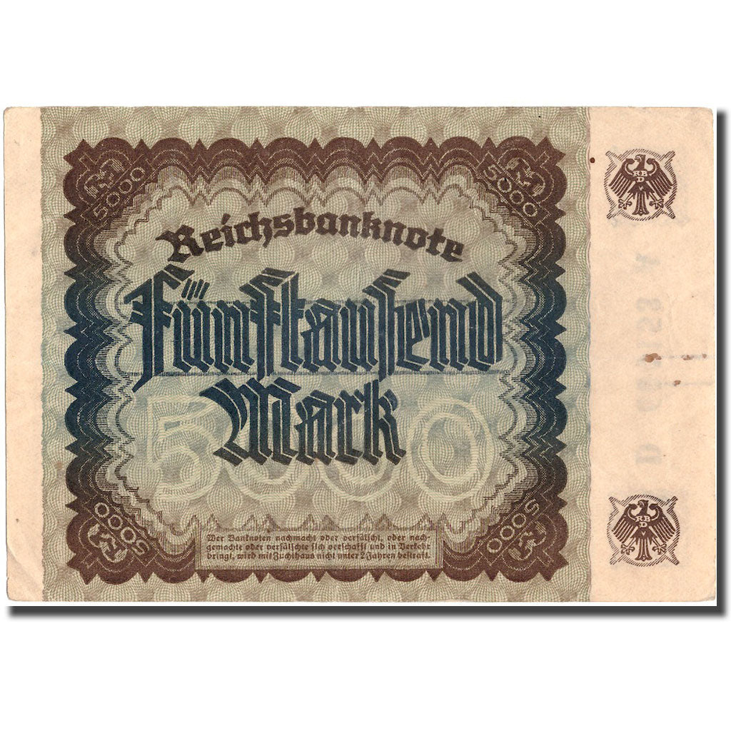 Banknote, Germany, 5000 Mark, 1922, 1922-12-02, KM:81d, AU(50-53)