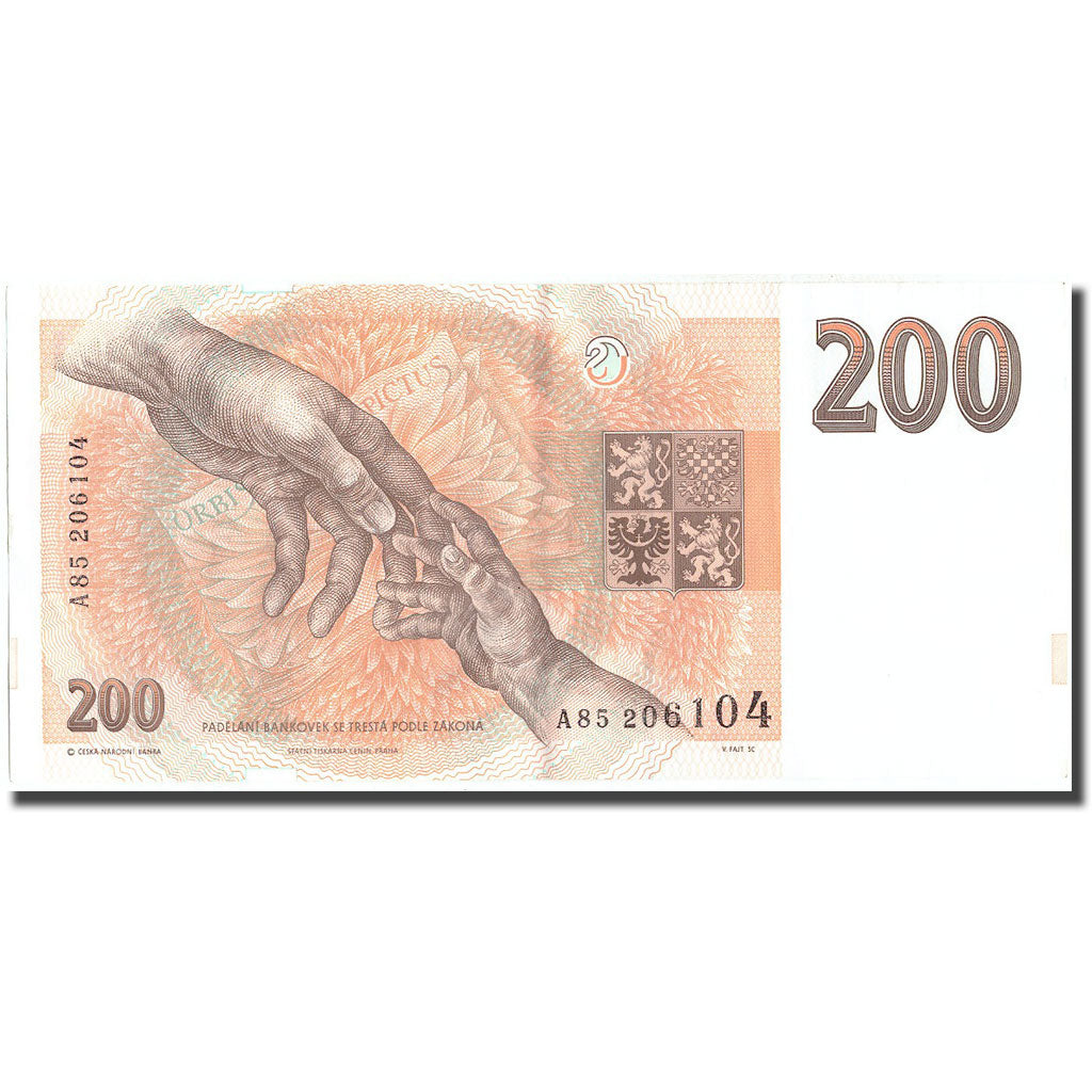 Banknote, Czech Republic, 200 Korun, 1993, 1993, KM:6a, AU(55-58)