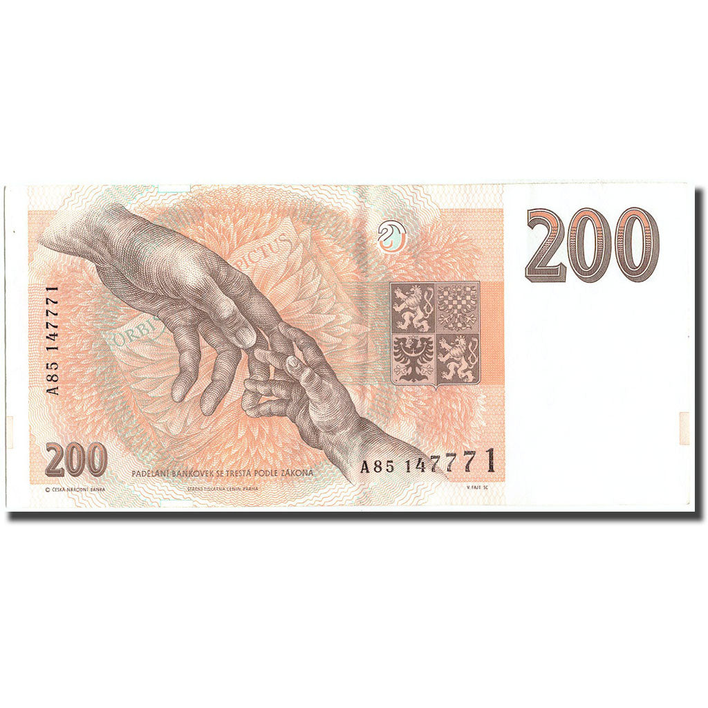 Banknote, Czech Republic, 200 Korun, 1993, 1993, KM:6a, AU(55-58)