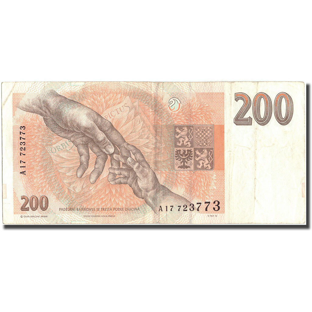 Banknote, Czech Republic, 200 Korun, 1993, 1993, KM:6a, EF(40-45)