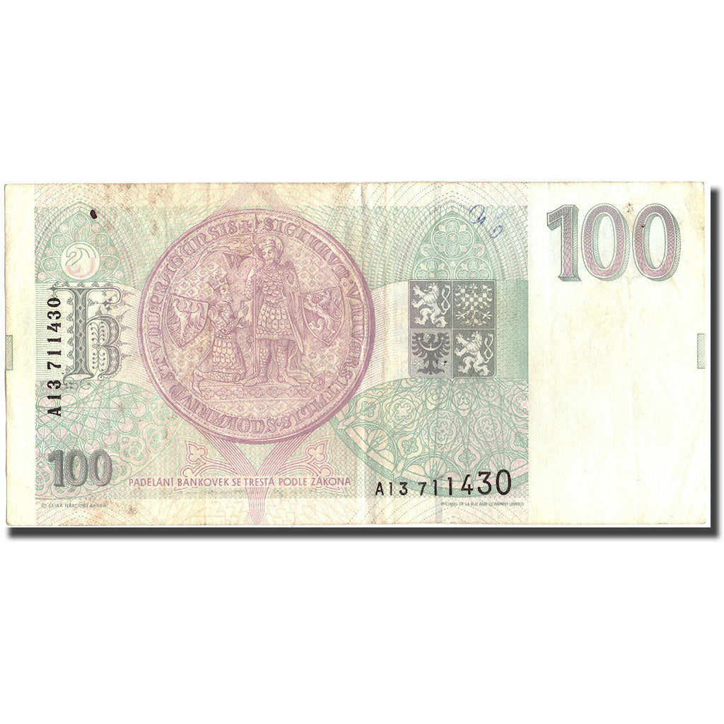 Banknote, Czech Republic, 100 Korun, 1993, 1993, KM:5a, EF(40-45)