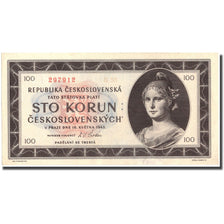 Geldschein, Tschechoslowakei, 100 Korun, 1945, 1945, KM:67a, VZ+